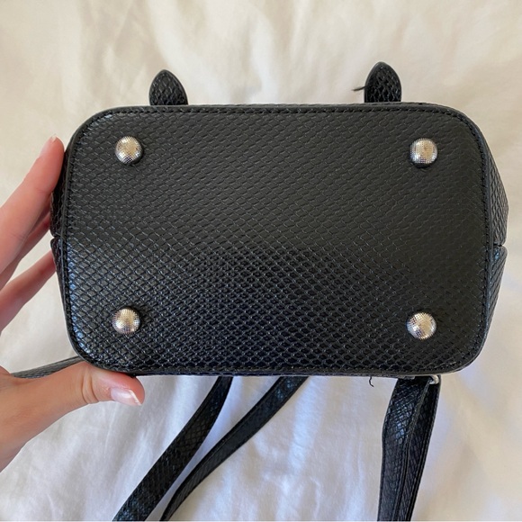 Urban Expressions Black Faux Crocodile Leather Mini Backpack - Picture 4 of 7